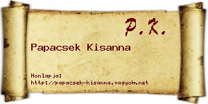 Papacsek Kisanna névjegykártya